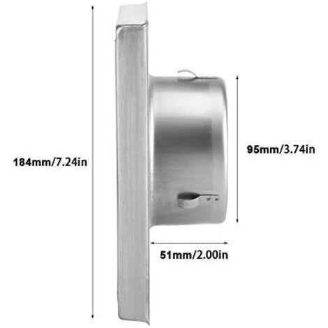 Grille de ventilation en acier inoxydable résistant aux intempéries, à persiennes orientables, ouverture de ventilation carrée pour usage domestique et industriel, 100 mm (1/4)