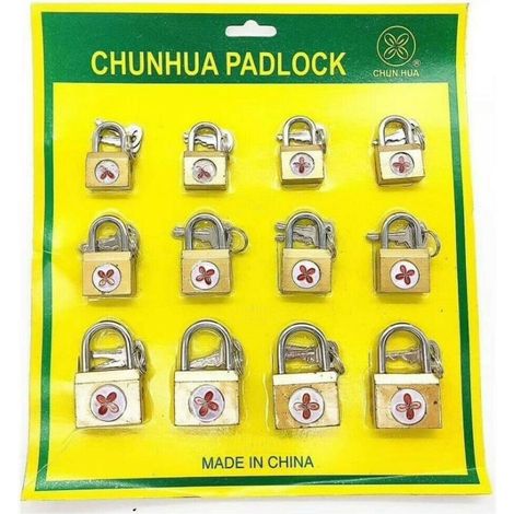 Trade Shop - SET 12 ARCO LUCCHETTI 15 MM 20 MM 25 MM MIT 2 KEYS FÜR VALIGIA -