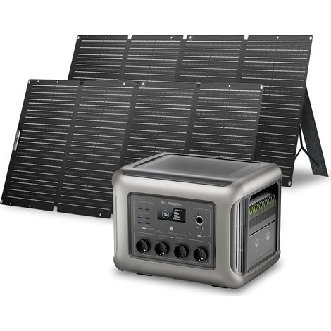 ALLPOWERS R2500 V2 Solargenerator 1920Wh mit 2 Stück 200W Solarmodul, 4 x 2500W AC Ausgänge (5000 W Spitze), Tragbare Powerstation mit Solarpanel für Stromausfall, Camping, Wohnmobil, Wohnwagen