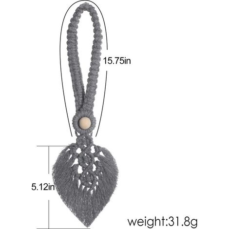 Lot de 2 embrasses de rideaux style bohème, cordons décoratifs en coton pour fixation de rideaux