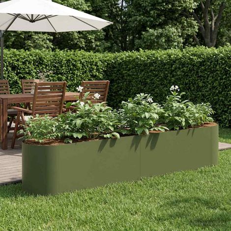 vidaXL Jardin surélevé Vert olive 200 x 40 x 40 cm