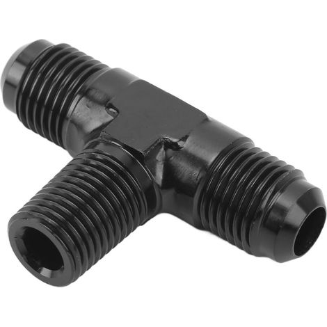 Ortviai Raccord en T 3 voies en alliage d’aluminium anodisé noir – 6AN vers 1/4 NPT (1/5)