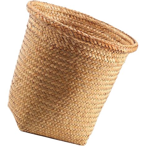 Poubelle En Rotin Corbeille À Papier Poubelle Pour Chambre Salle De Bain Cuisine Bureau À Domicile Artisanat Buanderie Buanderie Et Garage (1/5)