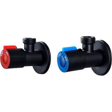 Vanne Triangulaire en Laiton Fileté, Vanne D'Angle pour Cuisine, Salle de Bain, Toilette, Vanne D'ArrêT D'Eau Froide et Chaude (1/5)