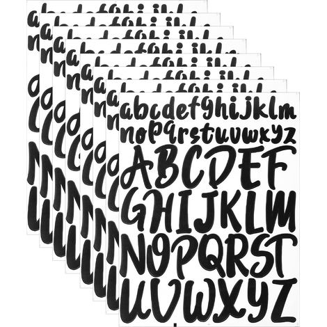 Lot de 10 autocollants alphabet noir vinyle, 2,5cm et 5cm, adhésifs pour scrapbooking, panneaux extérieurs, affiches, boîtes aux lettres et vitres de voiture (1/5)