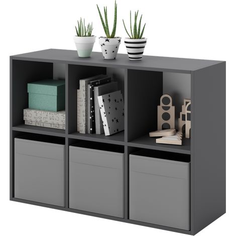 Libreria Loni 2x3 grigio 1 pz