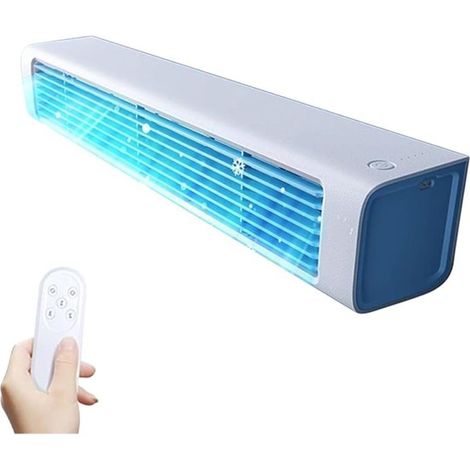 Irovami Ventilateur de bureau mural rechargeable par USB, ventilateur de bureau/maison, modèle blanc à oscillation intelligente avec télécommande (1/5)