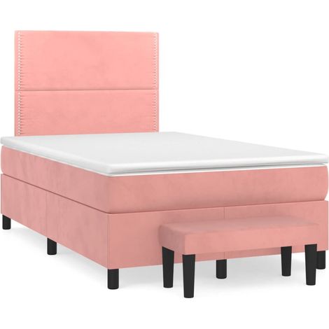 Maison Exclusive - Cama box spring con colchón terciopelo rosa 12 (1/5)