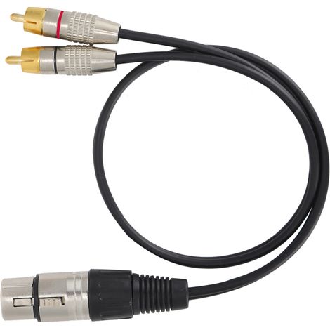 Beyamis Câble répartiteur audio 1 prise XLR femelle vers 2 prises RCA mâles pour home cinéma et équipement audio professionnel. Longueur : 1 m. (1/5)