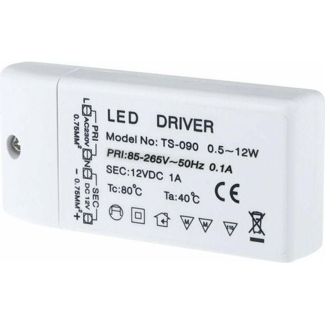 Transformateur Led - 12 V DC - 12 W - Entrée Ac 85-265 V - Pour Ampoules Mr11 G4 Mr16 Gu5.3 - 1 Pièce (1/5)