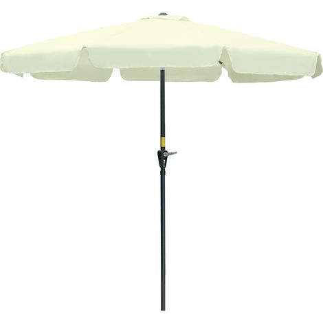 Runder, neigbarer Sonnenschirm, 2,7 m Durchmesser, mit Kurbelgriff, UV-Schutz 50+, beige