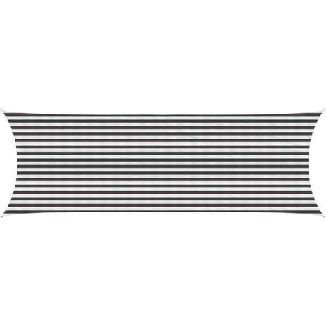 Voiles d'ombrage gris anthracite et blanches, 2 x 6 mètres en PEHD (1/5)
