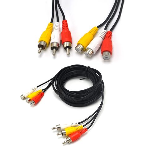 3 m 3RCA mâle vers Femelle Audio Composite Extension câble vidéo (1/2)
