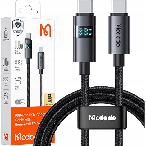 Cavo Mcdodo con display, ricarica rapida USB-C, USB TYPE C 5A 100W 1M (1/5)