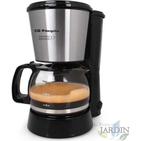 Filterkaffeemaschine von Orbegozo.  Fassungsvermögen 6 Tassen.  INOX-Front.  Hält den Kaffee 30 Minuten lang heiß.  Leistung: 6