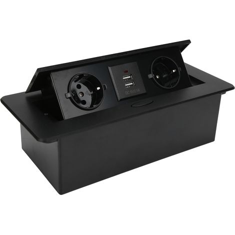Prise double avec fiche européenne, double port USB intégré avec fonction anti-rebond, 250 V, 16 A (1/5)