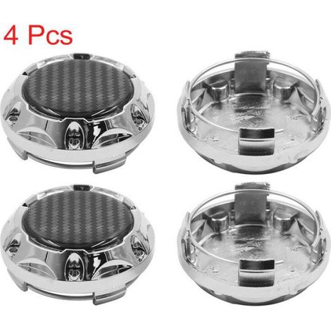 Cache moyeu de roue 4pcs 64mm argenté 4 Roue Dia Clips couvre moyeu couvrir pour voiture (1/4)
