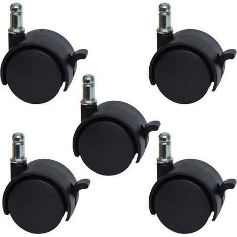 Ersatzrollen für Bürostühle oder Hocker, 5,1 cm - mit Bremse (5er-Packung) (1/4)