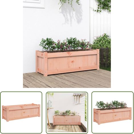 The Living Store Pflanzkübel 90x31x31 cm Massivholz Douglasie - Holzpflanze - Blumentopf - Gartendeko - Holzgarten - Outdoorpflanzenbehälter (1/5)
