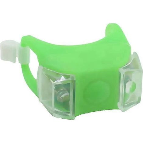 Lampe torche de vélo haute luminosité résistante à l'usure, 2 LED, faisceau large, pour guidon, selle et roues, lumière verte (1/5)