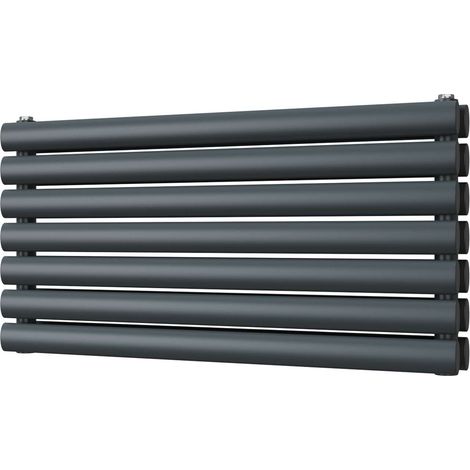Omeara Axis - Anthracite Horizontal Radiator H406mm x W800mm Double Panel