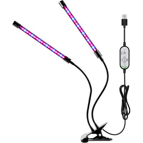 Lampe horticole LED 30W, 80 LED, spectre complet, 4 têtes, avec minuterie, idéale pour le jardinage et les bonsaïs. (1/5)