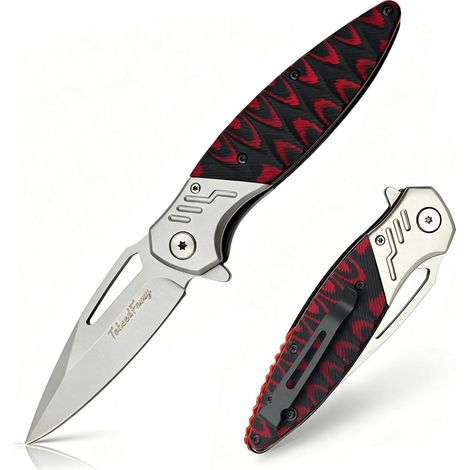 Klappmesser mit G10 Griff, Einhandmesser, Taschenmesser, Outdoor & Camping