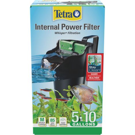 Filtre de Puissance Interne de 15 à 37 litres, pour Aquarium, Filtration dans Le réservoir avec Pompe à air, Noir (1/5)
