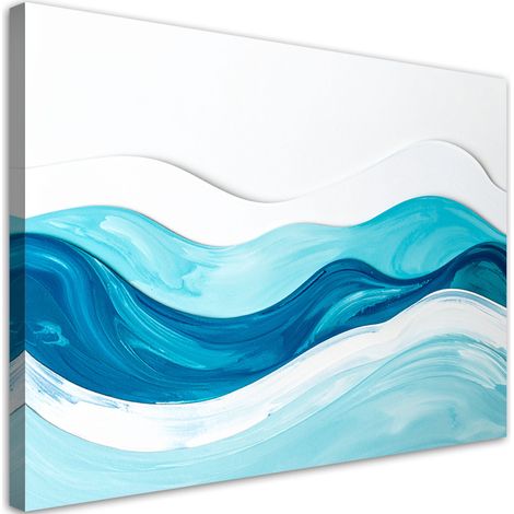Stampe su Tela, Onde astratte Pastello turchese, 30x20 (1/5)