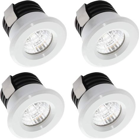 Lot de 4 mini spots LED encastrables 3 W blanc chaud, mini spot LED pour vitrine, éclairage de plaque minéralogique Incl.Seperated Transformateur (1/5)