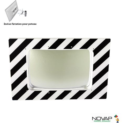 Novap – Miroir de traffic 600 x 400 mm – Sécurise les intersections – Installation facile en agglomération – 6101482 (1/3)