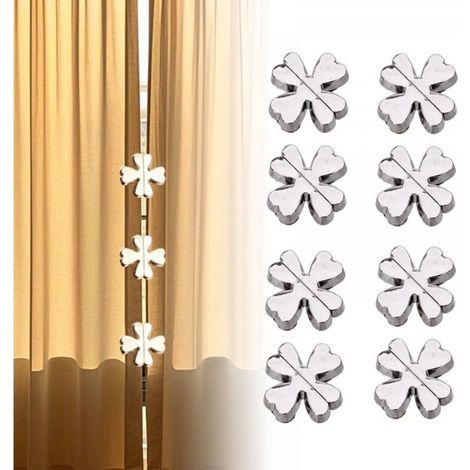 Boucle magnétique pour rideau à quatre feuilles, forte attraction magnétique, décorative et pratique, 8 pièces (1/3)