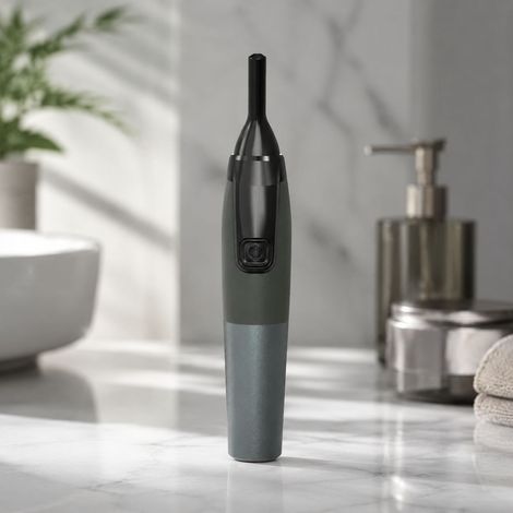Tondeuse Électrique Précision R-Blade Angle 15° LED USB Rechargeable Portable Sourcils Pattes Gris (1/5)