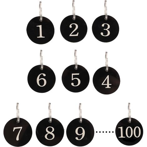 Acryl Numéros d enfant Noir 100 pièces avec accessoires pour