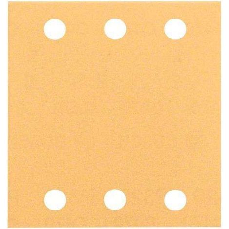 10 feuilles abrasives BOSCH C470 pour ponceuse vibrante 115 x 107 mm Best for Wood and Paint 6 trous/Grain:80