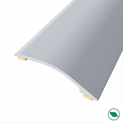 Forestea – Barre de seuil adhésive aluminium argent – Longueur 90 cm – Largeur 3,8 cm – Rattrapage niveau 3-12 mm – Facile à poser (1/2)