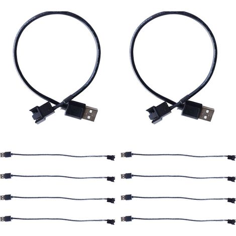 Connecteur d'alimentation pour ventilateurs d'ordinateur (10 x 4 broches vers 5 V) (1/5)