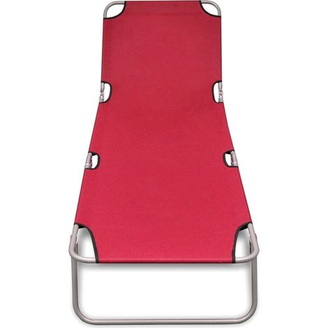 Maison Exclusive - Lettino Prendisole Pieghevole Acciaio Verniciato Polvere Rosso