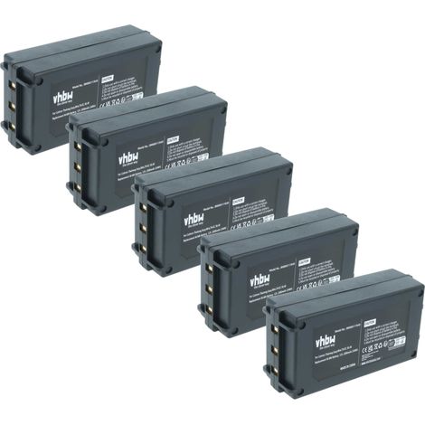 vhbw 5x Akku kompatibel mit Cattron-Theimeg TH-EC 40, TH-EC 30 Industrie-Funkfernsteuerung Fernbedienung (2000 mAh, 12 V, NiMH) - Schwarz
