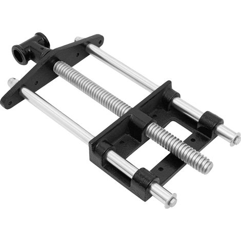 Tornillo de banco de carpintero, mango ergonómico, accionamiento manual, color plata. (1/2)