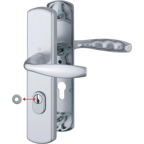 Hoppe – Ensemble de sécurité New York pour porte 37-42 et 47-52 mm – Protecteur cylindre acier trempé – Entraxe 195 mm – Plaques 250x54 mm