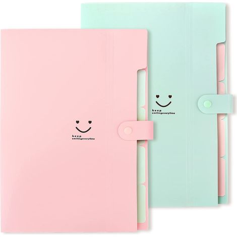 Pochettes extensibles pour dossiers suspendus format lettre/A4, organiseur de documents accordéon pour école et bureau, lot de 2 (1/5)