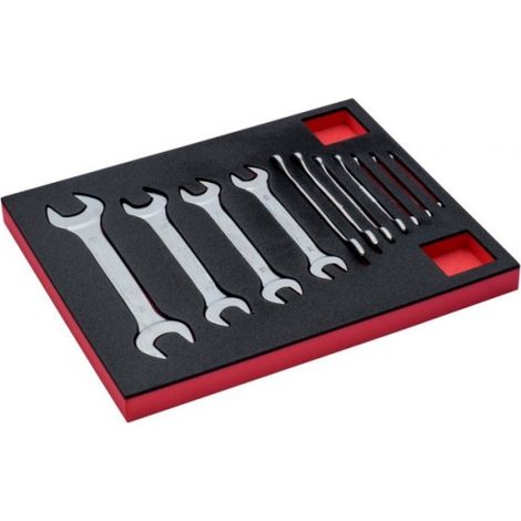 BAHCO - Jeu de clés et de clés à fourche double, module mousse 2/3 Fit&Go - 11 pcs