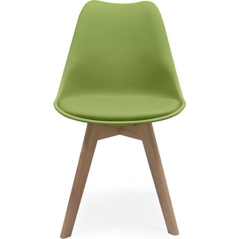 Silla de comedor DAY asiento de polipropileno y patas madera de haya PISTACHO 90074 (1/4)