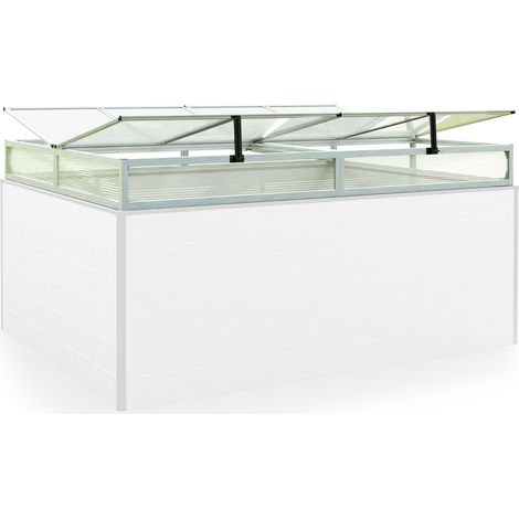 Châssis de jardin en aluminium / Plaques double paroi Serre pour plantes pour jardin, balcon, fenêtre de toit avec ouverture, résistant aux UV et aux intempéries, 150 x 195 cm