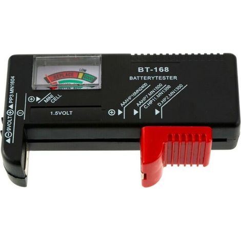 Testeur de batterie AA AAA CD 9V 1.5V LR03 LR6 LR14 LR20 Testeur de batterie bouton Noir BT-168 (1/4)
