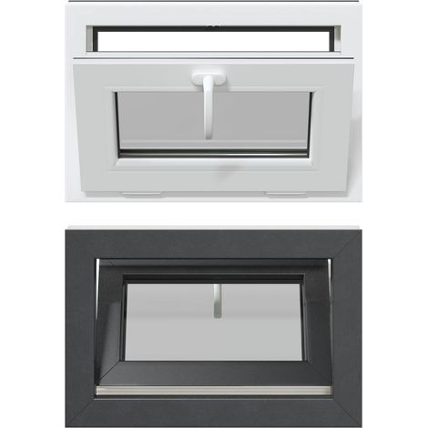vidaXL Basement Window RISOR 60 x 40 cm PVC and Glass Anthracite