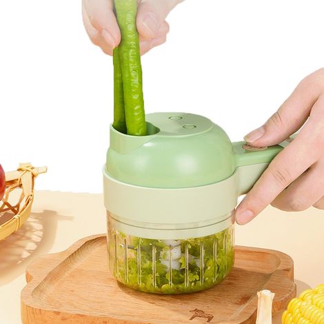 5-in-1 Portable Handheld Electric Vegetable Slicer, Electric Vegetable Cutter, Multifunctional Electric Vegetable and Fruit Shredder and Chopper (1/5)