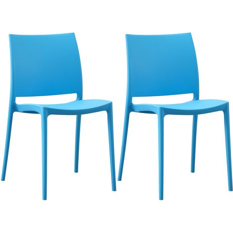 Juego de 2 sillas de jardín Meton Azul (1/5)