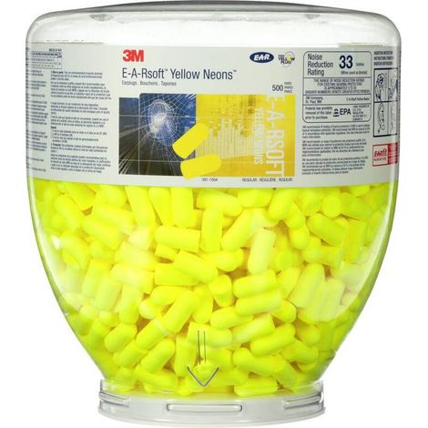 [NEUWERTIG] B-Ware 3M Gehörschutzstöpsel Nachfüllpackung 500 Paar einweg 34 dB Polyurethan Gelb (1/2)